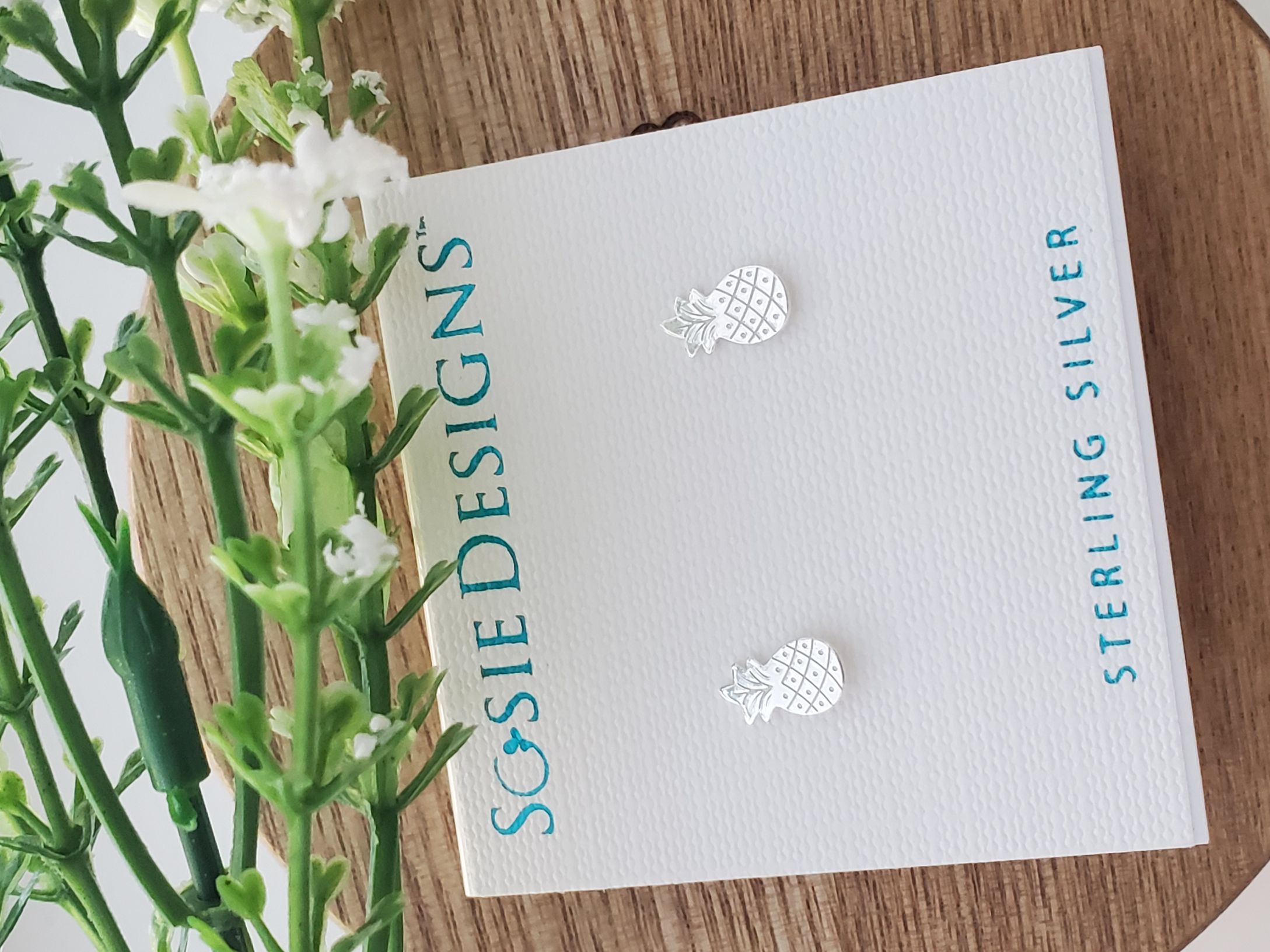 Sterling Silver Pineapple Studs