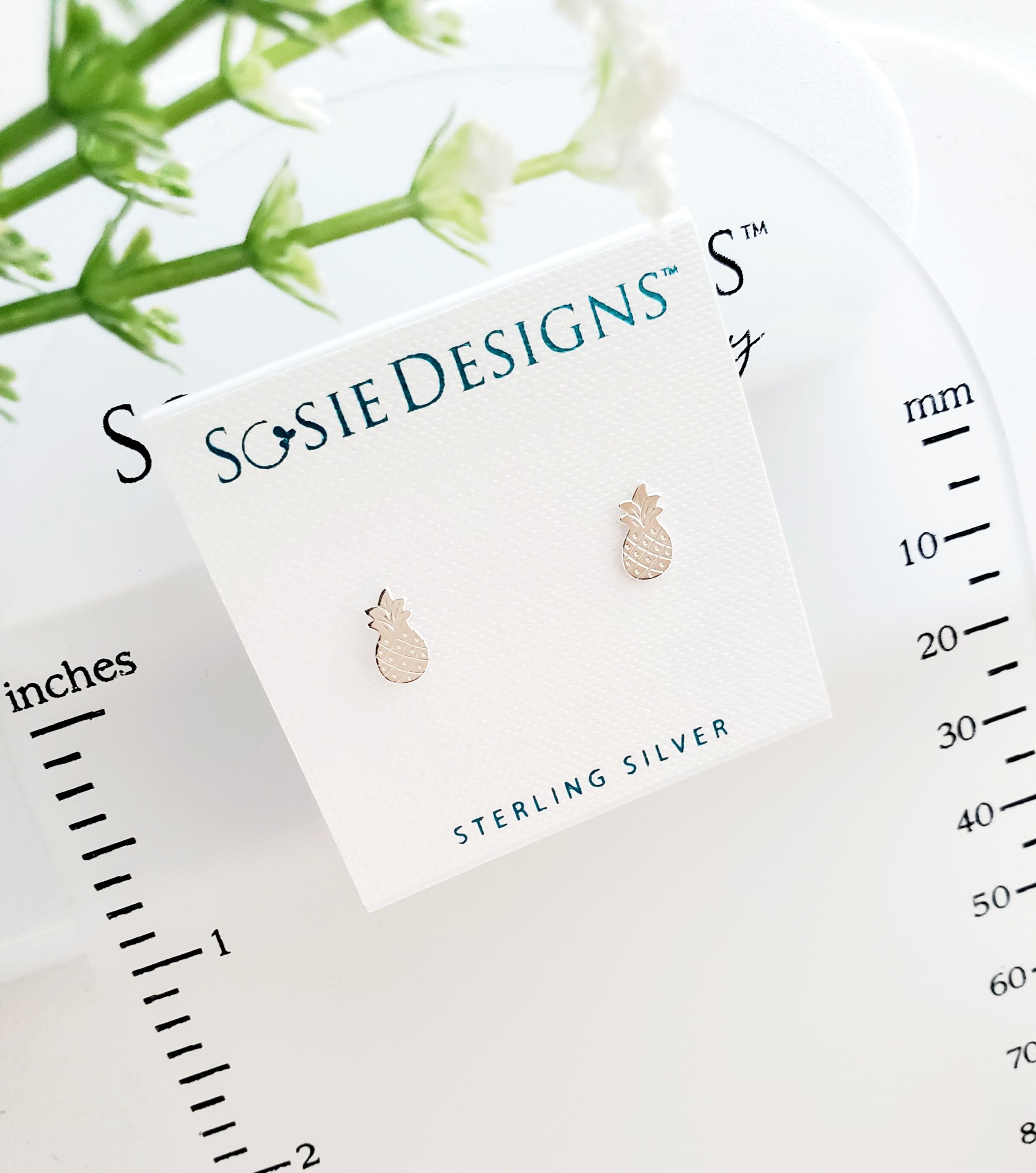 Sterling Silver Pineapple Studs