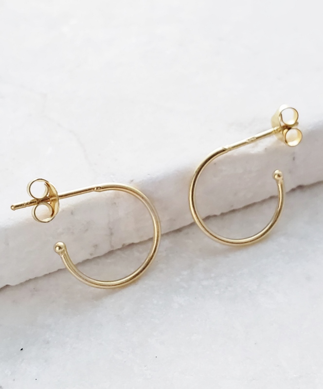 Gold Small Open Hoops Studs