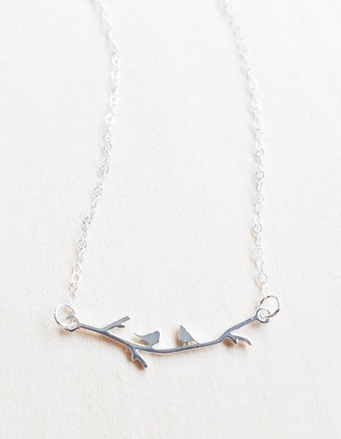 Silver Serenadaing Birds Necklace