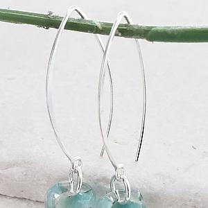 Silver Marquis Earrings in Sky Blue