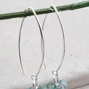 Silver Marquis Earrings in Sky Blue