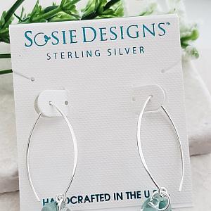 Silver Marquis Earrings in Sky Blue