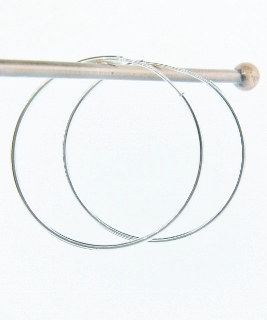Silver Hoops Earrings - 35 mm