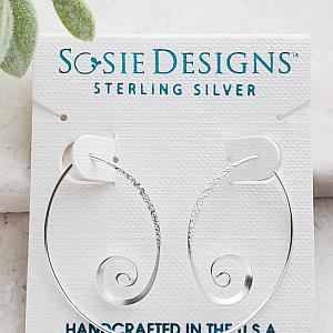Silver Hammered Spiral Spike Earrings