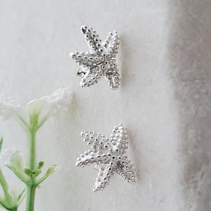 Silver Textured Starfish Studs