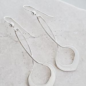 Silver Twisted Lotus Earrings