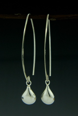 Silver Kisses Marquis Earrings