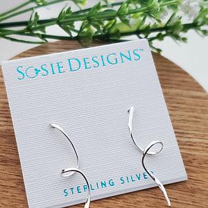 Silver Ribbon Twirl Studs
