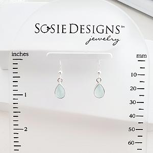 Sterling Silver Bezeled Teardrop Earring - Aqua Chalcedony
