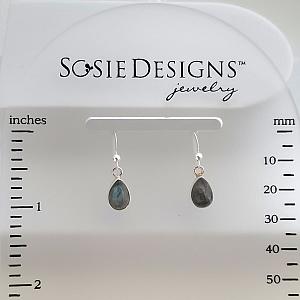 Sterling Silver Bezeled Teardrop Earring - Labradorite