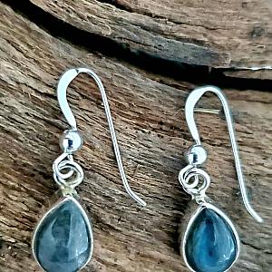Sterling Silver Bezeled Teardrop Earring - Labradorite