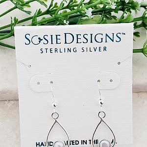 Sterling Silver Teardrop Earrings - Freshwater Pearl