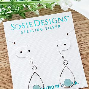 Sterling Silver Teardrop Earrings - Aqua Chalcedony
