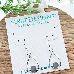 Sterling Silver Teardrop Earrings - Labradorite