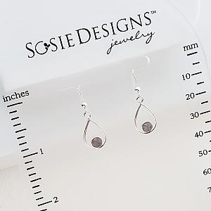 Sterling Silver Teardrop w/ Gemstone Earrings - Rainbow Moonstone