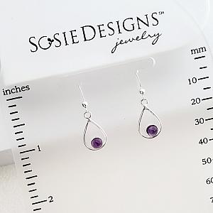 Sterling Silver Teardrop Earrings - Amethyst