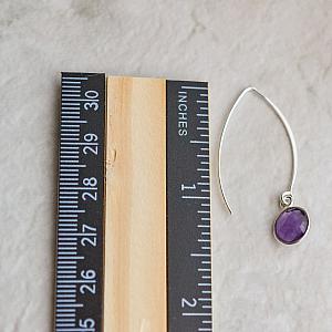 Silver Marquis Amethyst Earring