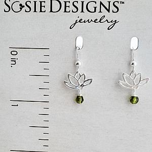 Lotus Blooms Earrings in Olivine