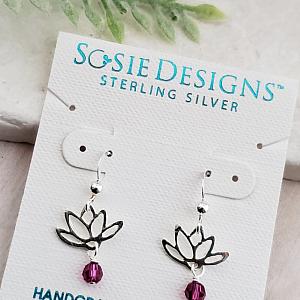Lotus Blooms Earrings in Fuchsia