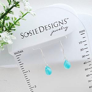 Glass Teardrop Earrings - Opal