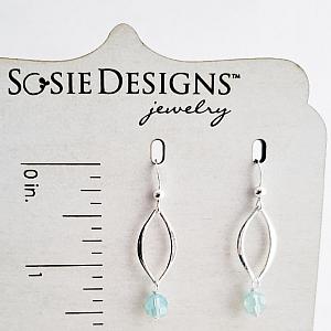Silver Lotus Petals Pacific Opal Crystal Earrings