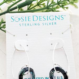 Marquis Halo Bermuda Blue Earring