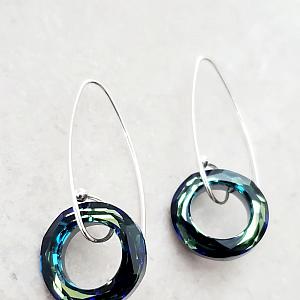 Marquis Halo Bermuda Blue Earring