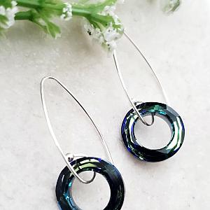 Marquis Halo Bermuda Blue Earring