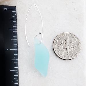 Eco Sea Glass Marquis Splash Earrings - Sea Foam