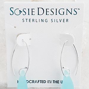 Eco Sea Glass Marquis Splash Earrings - Sea Foam