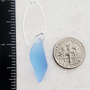 Eco Sea Glass Marquis Splash Earrings - Sapphire Blue