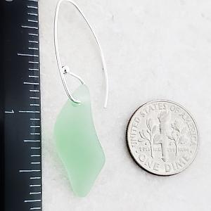 Eco Sea Glass Marquis Splash Earrings - Peridot Green
