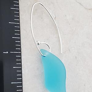 Eco Sea Glass Marquis Splash Earrings - Pacific Blue