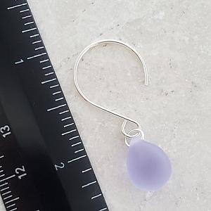 Silver Eco Sea Glass Sea Droplets Earrings - Periwinkle