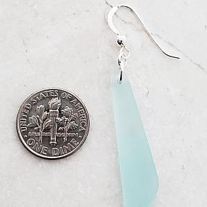 Cultured Sea Glass Paddle Earrings - Turquoise
