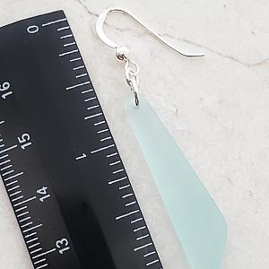 Cultured Sea Glass Paddle Earrings - Turquoise