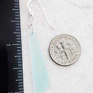 Cultured Sea Glass Paddle Earrings - Seafoam