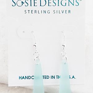 Cultured Sea Glass Paddle Earrings - Seafoam