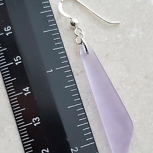 Cultured Sea Glass Paddle Earrings - Periwinkle