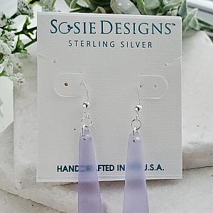 Cultured Sea Glass Paddle Earrings - Periwinkle
