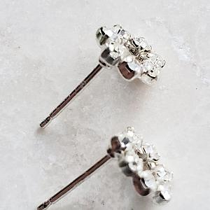 Silver Crystal Open Circle Studs - Clear