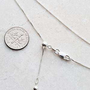 Sterling Silver Box Chain Adjustable w/ Lobster Clasp