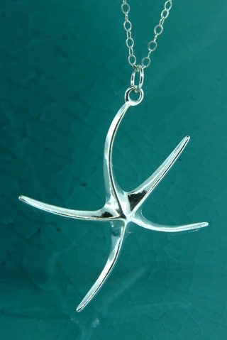 Silver Whimsical Starfish Necklace