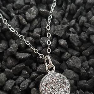 Silver Bezel Druzy Necklace - Silver