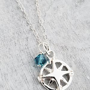 Silver Compass Necklace