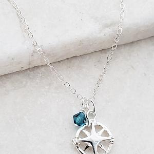 Silver Compass Necklace