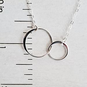 Silver Two Intertwined Circle Necklace