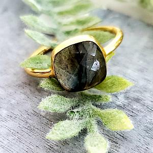 Labradorite Cushion Ring