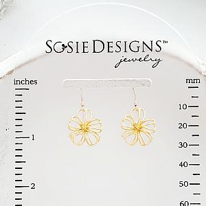 Matte Gold Exotic Flower Earrings